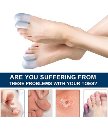 Gel Toe Caps - 4 Pairs of Big Toe Guards for Men & Women | Protect Against Ingrown Toenails Blisters Calluses & Chicken Eyes - Buy Online on GoSupps.com