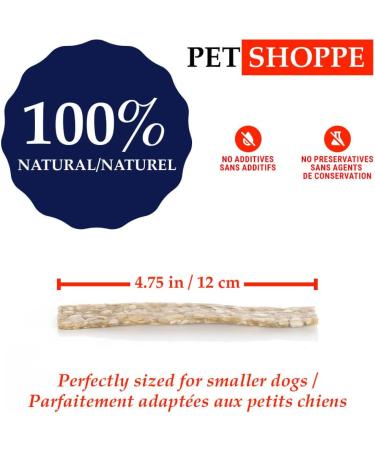 Pet Shoppe 5 Packs Rawhide Chew Strips Rice Starch 100% Natural Treats Supports Dental Puppy and Small Dogs Unflavored2 8 count (Pack of 5) - Buy Online on GoSupps.com