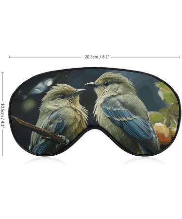 Soft & Comfortable Sleep Mask with Adjustable Strap - Green Leaves & Birdseye Eye Cover for Men & Women | Perfect for Travel & Work - Buy Online on GoSupps.com