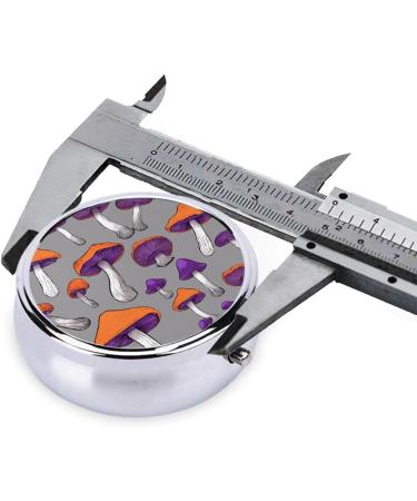 Bright Mushrooms Art Mini Round Pill Box | 3 Compartment Pill Organizer for Travel Home & Office - Buy Online on GoSupps.com