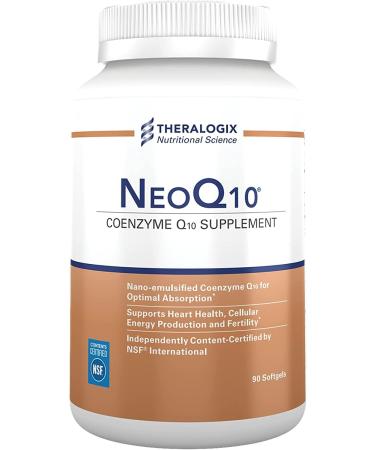 Theralogix NeoQ10 High Absorption Coenzyme Q10 (CoQ10) Supplement | CoQ10 Fertility, Heart Health* | 90 Day Supply | NSF Certified | 125mg Co Q 10 Supplement