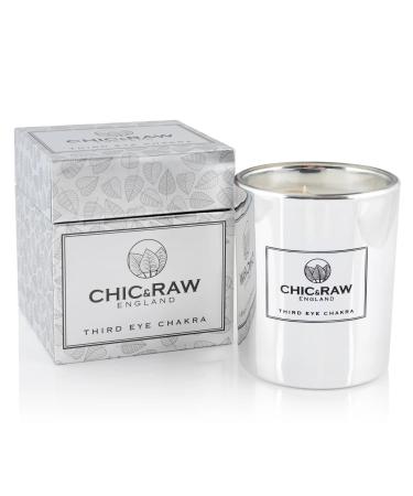 Third Eye Chakra Luxury Crystal Candle with Clear Quartz and Black Obsidian Candles for Women and Men Soy Candles for Home Scented
