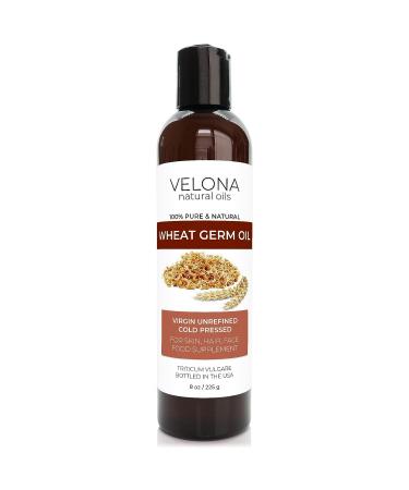 Velona Wheat Germ Oil USP Grade 8 oz - 100% Pure Carrier Oil for Cooking and Skin Care - Buy Online on GoSupps.com