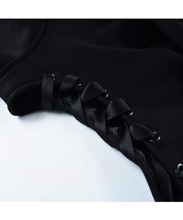 Y2K Cat Ear Hoodie for Teen Girls | Long Sleeve Gothic Off Shoulder Sweatshirt | Black XX-Large - Buy Online on GoSupps.com