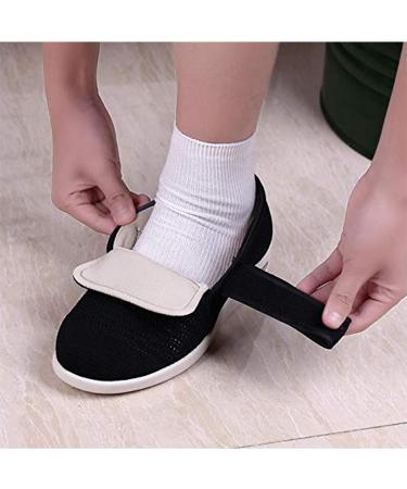 QSXWDCEF Men's Diabetic Orthopedic Velcro Shoes | Extra Wide Outdoor Sneakers for Swollen Feet, Arthritis, Edema | Health Shoes for Elderly | Black 47 EU - Buy Online on GoSupps.com
