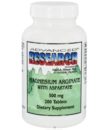 Advanced Research - Magnesium Arginate with Aspartate 500 mg. - 200 Tablets CLEARANCE PRICED