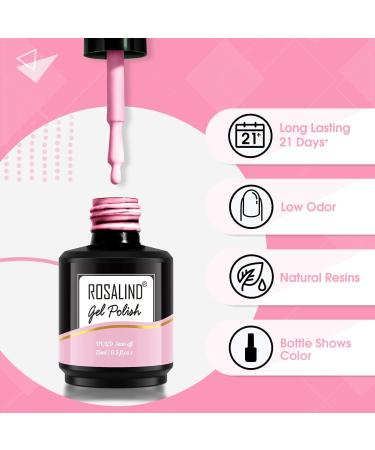 ROSALIND White Pink Gel Nail Polish Set 2PCS 15ML - Soak Off Solid Gel - Spring Summer Colors - DIY at Home - 0.5 Fl Oz (Pack of 2) - Buy Online on GoSupps.com