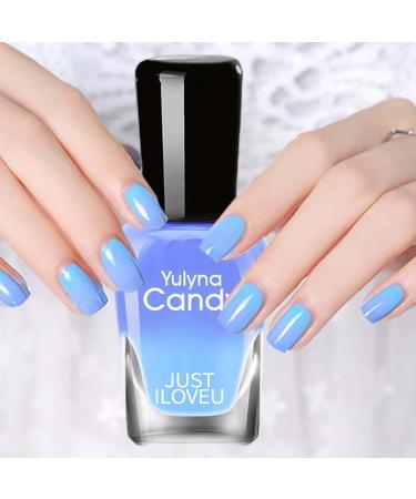 Mood Changing Nail Polish | Temperature Colour Changing Gel Nail with Glossy Gel Nail Polish Long Lasting Soak Off for Girlfriend Blue Purple Sky - Buy Online on GoSupps.com