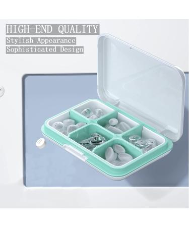 Small Waterproof Travel Pill Organizer - Portable Pill Box with 6 Compartments in White - Buy Online on GoSupps.com