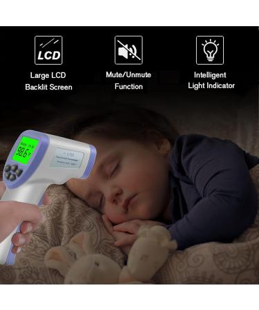 CRFISH Non-Contact Forehead Thermometer for Adults and Babies - Auto Fever Alarm, Silent Mode, Digital LCD Display - White - Buy Online on GoSupps.com