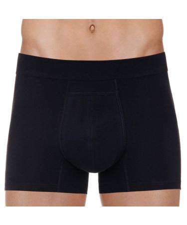PROTECHDRY - Washable Urinary Incontinence Cotton Boxer Brief Underwear for Men with Front Absorbent Area Black X-Large 39-41" Waist Black XL (Pack of 1)