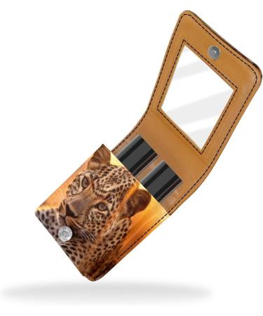 Buy Jungle Animal Leopard Lipstick Case | Leather Lip Gloss Organizer with Mirror - International Shipping Available - Buy Online on GoSupps.com