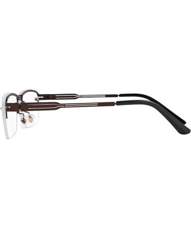 WANWAN Half Frame Progressive Blue Light Blocking Reading Glasses 2.5x - Anti-Reflective Metal Frame Men Readers - Coffe - Buy Online on GoSupps.com