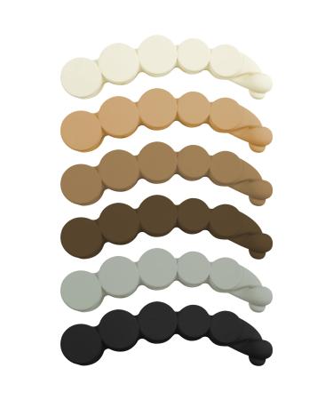 6 Pcs Round Banana Hair Clip for Thick Hair  Strong Hold Ponytail Holder Banana Clips Matte French Barrettes Fine Hair Jaw Clips Accessories for Women