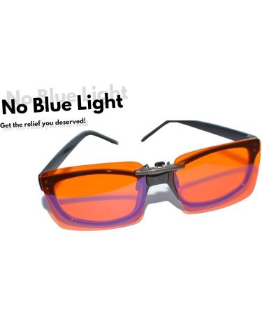 Buy Vyzia Clip-On Blue Light Blocking Glasses | Fits Over Prescription Glasses | Reduces Eye Strain & Induces Sleep | Orange Lenses for Better Sleep - Buy Online on GoSupps.com
