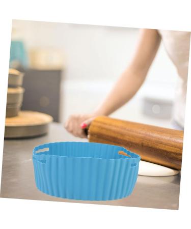 Alipis 3pcs Air Fryer Pan Baking Pans Silicone Steamer Insert Tray Silicone Mat for Air Fryer Bakeware Food Bluex3pcs 19X19X7CMx3pcs - Buy Online on GoSupps.com
