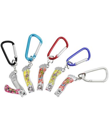 com-four 5X nail clippers with carabiner in great colors