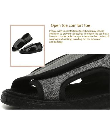 ZJING Men's Diabetic Recovery Shoes - Adjustable Orthopedic Wide Width Walking Slippers for Arthritis, Edema, Swollen Feet - Grey - Size 12 - Buy Online on GoSupps.com