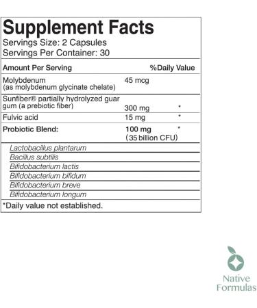 Native Formulas Biome V3 Probiotic Prebiotic & Fulvic Minerals Supplements - 35 Billion CFU - 6 Strains - 60 Vegan Capsules - Women & Men - FODMAP Friendly - Supports Digestive Immune & Gut Health 1 - Buy Online on GoSupps.com