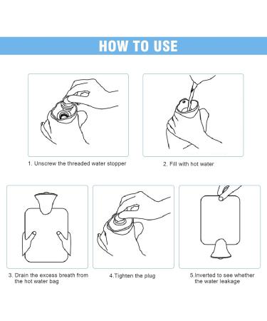 350ML Small Hot Water Bottle with Plush Soft Cover - Perfect for Hand, Feet, Neck, and Shoulder Pain Relief - Ideal for Women, Seniors, and Children - White - Buy Online on GoSupps.com
