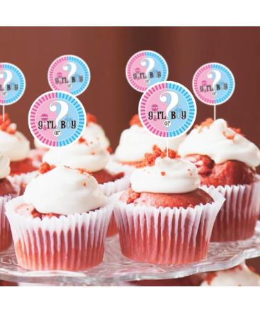 iNINGER Gender Reveal Cupcake Toppers Question Mark Cupcake Picks Boy or Girl Baby Shower Cake Topper Decorations for Kids Birthday Party Cake Decorations Supplies Cupcake Toppers-5 - Buy Online on GoSupps.com