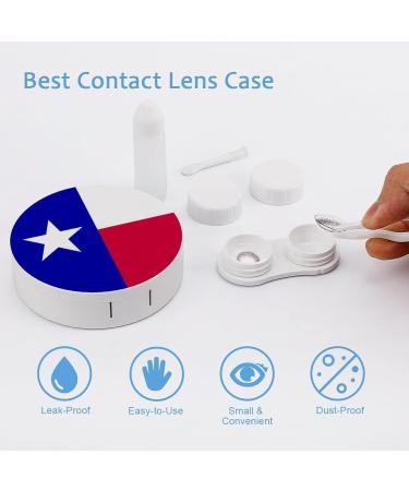 Texas Lone Star Flag Contact Lens Case Kit - Eye Care Box with Mirror Tweezers & Solution for Travel & Home - Buy Online on GoSupps.com