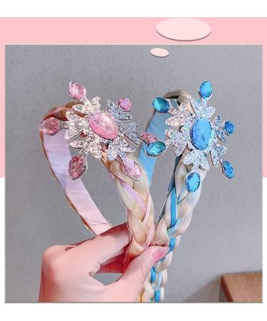 FEIFEI'S BOW Kids Girls Toddlers Blue Elsa Ponytail Hair Extension Party Hair clips Snowflake Crown Headband Hairband Costume Dress up Braided Wigs (Elsa Snowflake Headband) - Buy Online on GoSupps.com