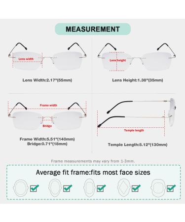 Eyekepper Frameless Reading Glasses for Women - Lightweight Rimless Design - Silver +0.50 | Stylish & Comfortable - Buy Online on GoSupps.com