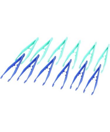 BinaryABC Disposable Plastic Tweezers 12Pcs - Blue and Green - Medical Craft Tweezers - Buy Online on GoSupps.com