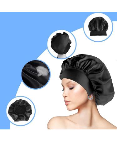 Silk Hair Bonnet for Women - Night Sleep Cap for Black & Curly Hair | Elastic Silk Head Cover - Buy Online on GoSupps.com