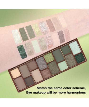 16 Color Matte Shimmer Eyeshadow Palette - Brown Grey Green Gold | Highly Pigmented Blendable Korean Makeup with Mirror - Buy Online on GoSupps.com