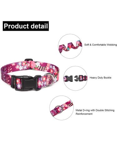 Buy Mercano Adjustable Dog Collar - Soft Nylon Comfort & Durable Pattern for Small to Medium Dogs & Cats (L Colorful Flowers) - Buy Online on GoSupps.com