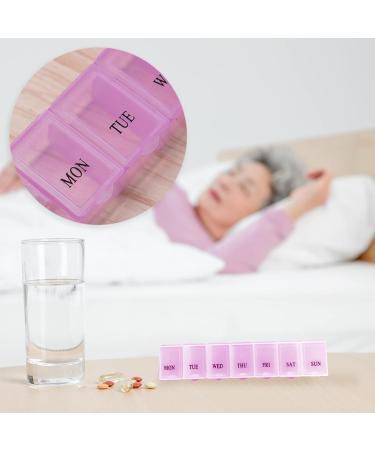 Pill Box Organiser 7 Day One Time a Day Pill Dispenser Storage Case for Medication Supplements Vitamins and Cod Liver Oil Pink - Buy Online on GoSupps.com
