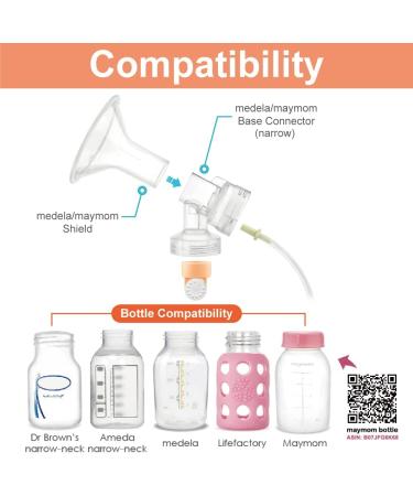 Maymom Myfit 13Mm Shields Compatible with Medela Breast Pump- Personalfit Freestyle Harmony Maxi Connector Connect to Widemouth/Narrow Connector Personalfit/Freestyle Flex Connector 2Pcs - Buy Online on GoSupps.com