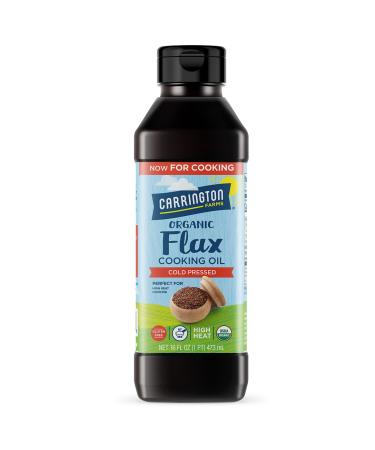 Carrington Farms Organic Flax Seed Cooking Oil  For Use in Medium to High Heat Cooking  Nutty Flavor  Rich in ALA and Omega-3 Fatty Acids