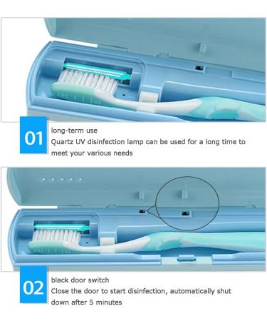 UV-C Portable Intelligent Ultraviolet Toothbrush Disinfection Box Toothbrush Holder USB Charging Type-C Interface Safe and Fast Disinfection Universal Toothbrush (D) - Buy Online on GoSupps.com