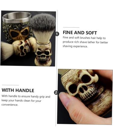 Beavorty Handmade Skull Beard Razor Brush for Men - Premium Shaving Brush & Metal Manual Shaver for Ultimate Grooming Experience - Buy Online on GoSupps.com