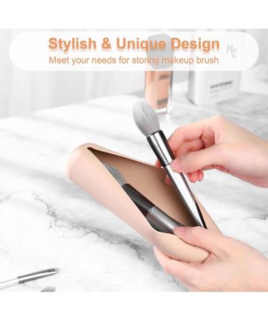 Silicon Makeup Brush Holder - Portable & Waterproof Organizer for Travel | Soft Sleek Cosmetic Face Brush Storage (Khaki) | HZB-001 - Buy Online on GoSupps.com