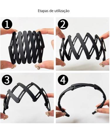 Lesunbak Retractable Pocket Headband | Anti-Slip Retractable Multifunctional Hairband | Portable Hair Decor for Facial Clean Makeup - Buy Online on GoSupps.com