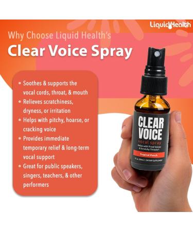 Clear Voice Vocal Throat Spray - Singing Ease & Voice Clarity Fast Acting Herbal Oral Remedy for Singers Speakers Performers - Soothing Moisturizer Relief USA Made (Tropical Punch 3 pack) - Buy Online on GoSupps.com
