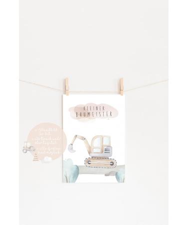 Double Critical Lemmami Stationery 3er Set Murals - Children's Room Baby Room Poster Pictures DIN A3 - Excavator Construction Site Decor - Buy Online on GoSupps.com