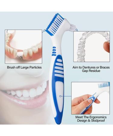 4-Piece Toothbrush Set for Prostheses Care | Soft Bristles Double-Headed Brushes for Cleaning Artificial Teeth - Buy Online on GoSupps.com
