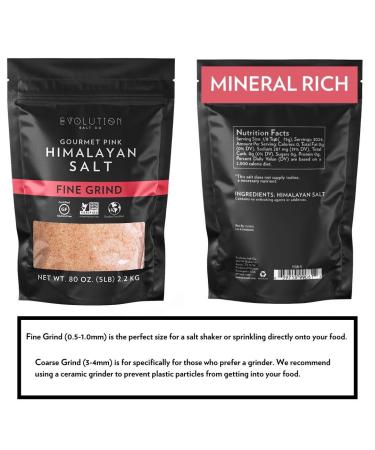 Evolution Salt Gourmet Pink Himalayan Fine Grind 5 lb - 5 Pound Pack - Buy Online on GoSupps.com