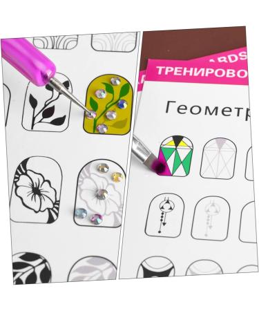 Beavorty 24 Sheets coloring exercise book Nail Shape Templates Nail Art Practice Tool Manicure Training Tools nail art practice book Cards for Nail Art Paper pattern white practice supplies - Buy Online on GoSupps.com
