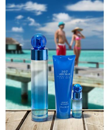 Perry Ellis 360 Very Blue for Men - 3 Pc Gift Set 3.4oz EDT Spray 0.25oz EDT Spray 3oz Shower Gel 6.65 Fl Oz (Pack of 1) - Buy Online on GoSupps.com