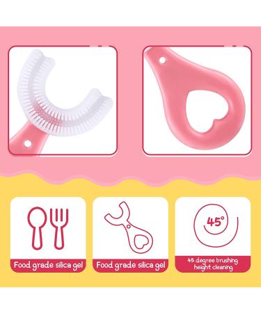 Kids U Shaped Toothbrush 4 Pack - Soft Silicone Head - Age 2-6 - 360 Degree Oral Cleaning - Toddlers & Children - Buy Online on GoSupps.com