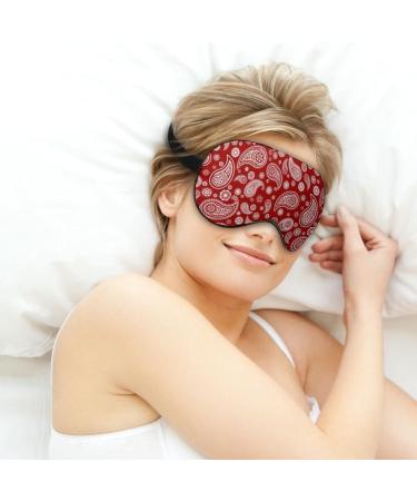 Red Paisley Sleep Mask for Women | Adjustable Eye Shades & Covers | Comfortable Elastic Strap - Buy Online on GoSupps.com