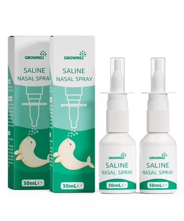 GROWNSY Baby Saline Nasal Spray 2 PCS Natural Nasal Spray with Xylitol Non-Alcoholic Instant Relief of Nasal Congestion and Daily Care