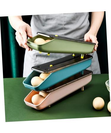 GLEAVI 2pcs Egg Storage Box Refrigerator Egg Drawer Eggs Egg Drawer for Refrigerator Egg Tray Crisper Green 33x9.2cm - Buy Online on GoSupps.com