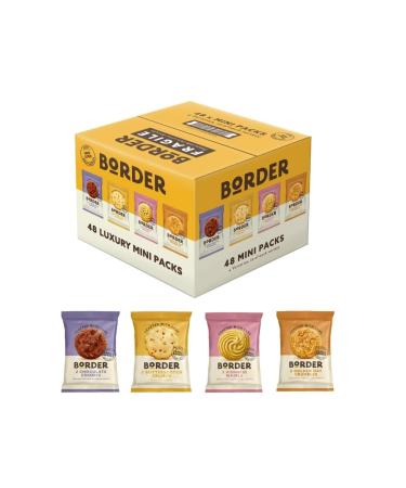 Border Luxury Mini Pack 48 Biscuits 4 Variety - Perfect for - Treat - Office - Guests (1 Box (48 Packs))